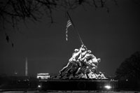 Iwo Jima Memorial in the snow